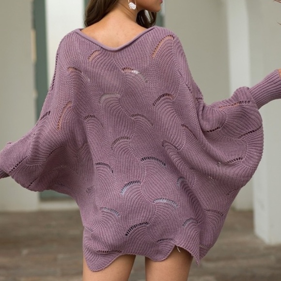 #33 Cozy Oversized Batwing Sleeve Sweater Top - Picture 11 of 13